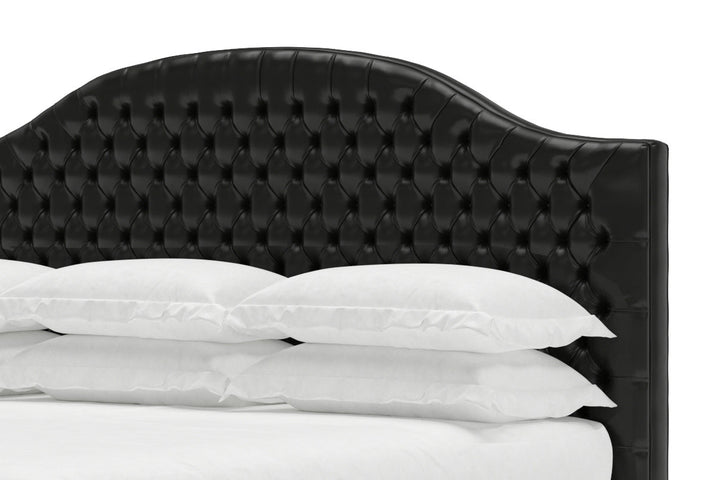 Archie Leather Bed Frame in Jet #color_jet