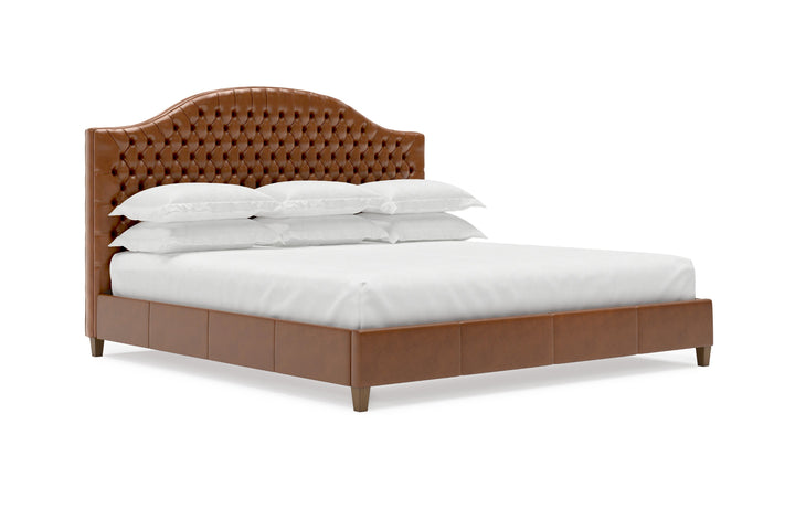 Archie Leather Bed Frame in cognac #color_cognac