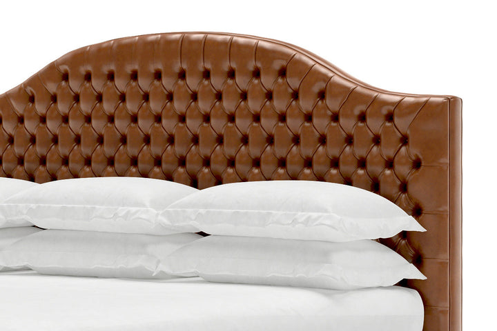 Archie Leather Bed Frame in cognac #color_cognac