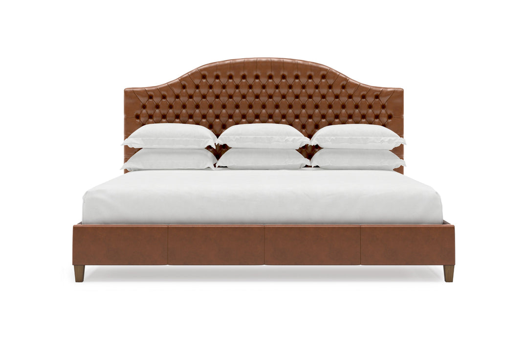 Archie Leather Bed Frame in cognac #color_cognac