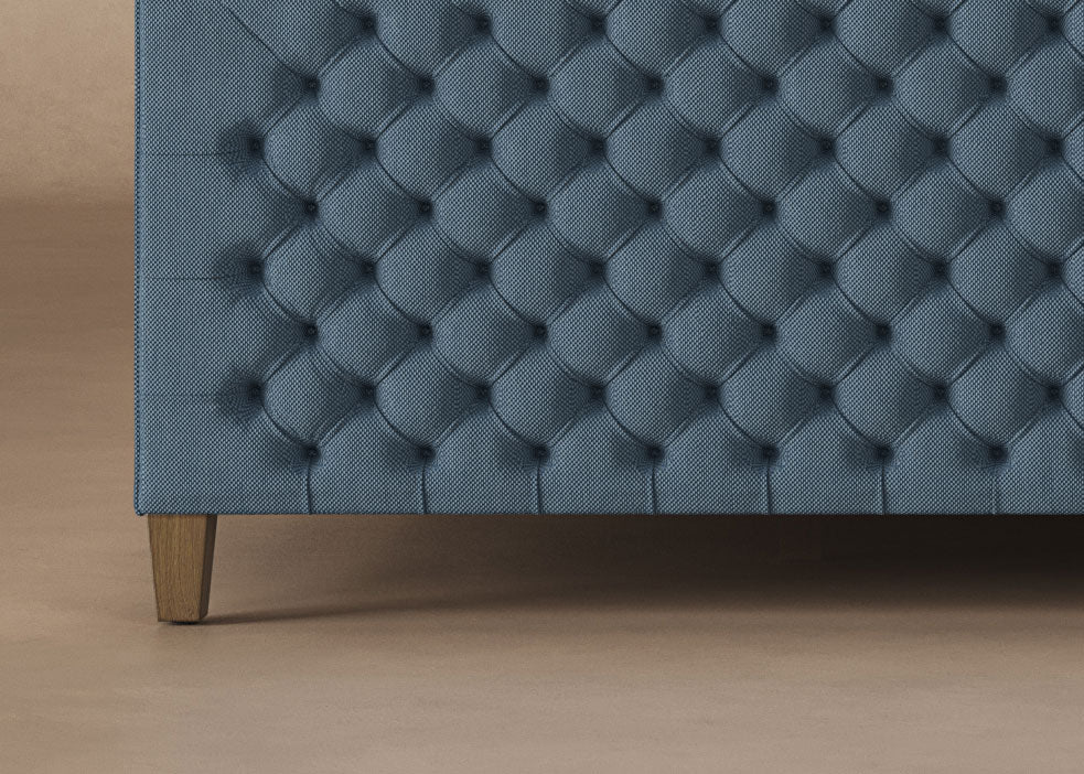 Archie Bed Frame with Footboard in Steel#color_steel