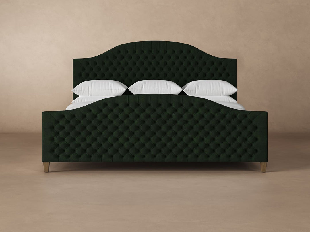Archie Bed Frame with Footboard in Emerald#color_emerald