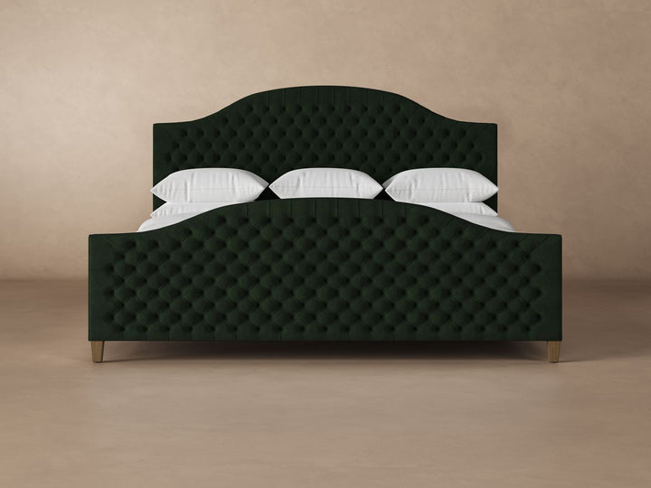 Archie Bed Frame with Footboard in Emerald#color_emerald
