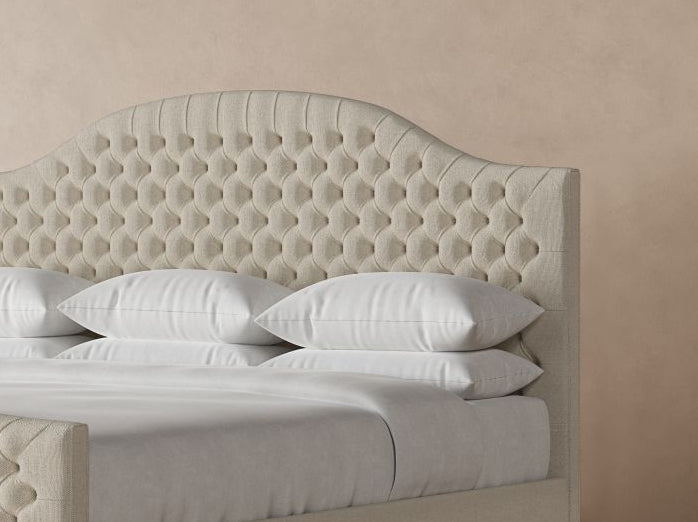 Archie Bed Frame with Footboard in Flax#color_flax