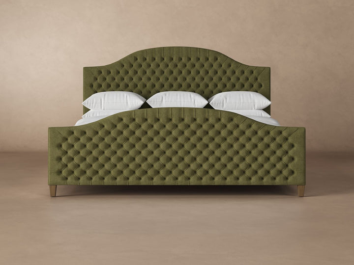 Archie Bed Frame with Footboard in Moss#color_moss
