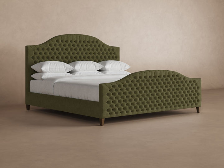 Archie Bed Frame with Footboard in Moss#color_moss