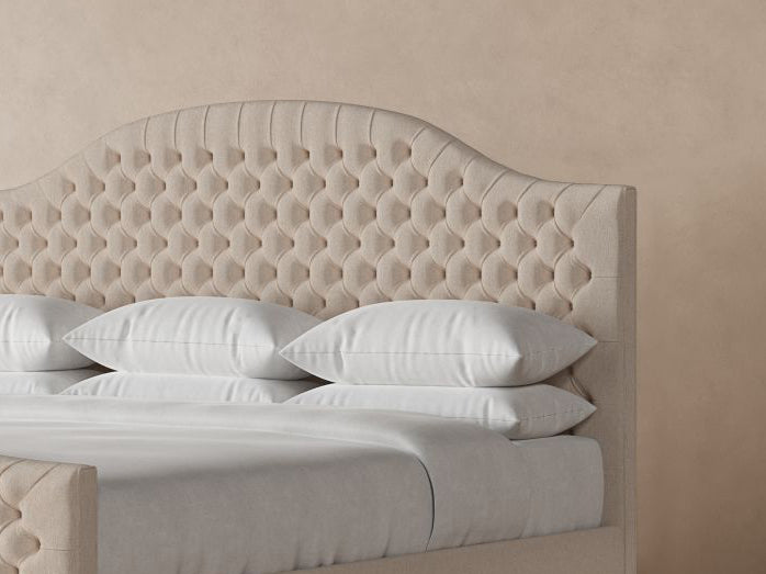 Archie Bed Frame with Footboard in Oatmeal#color_oatmeal