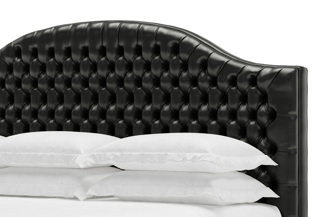 Archie Leather Bed in Jet #color_jet