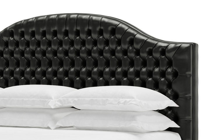 Archie Leather Bed in Jet #color_jet