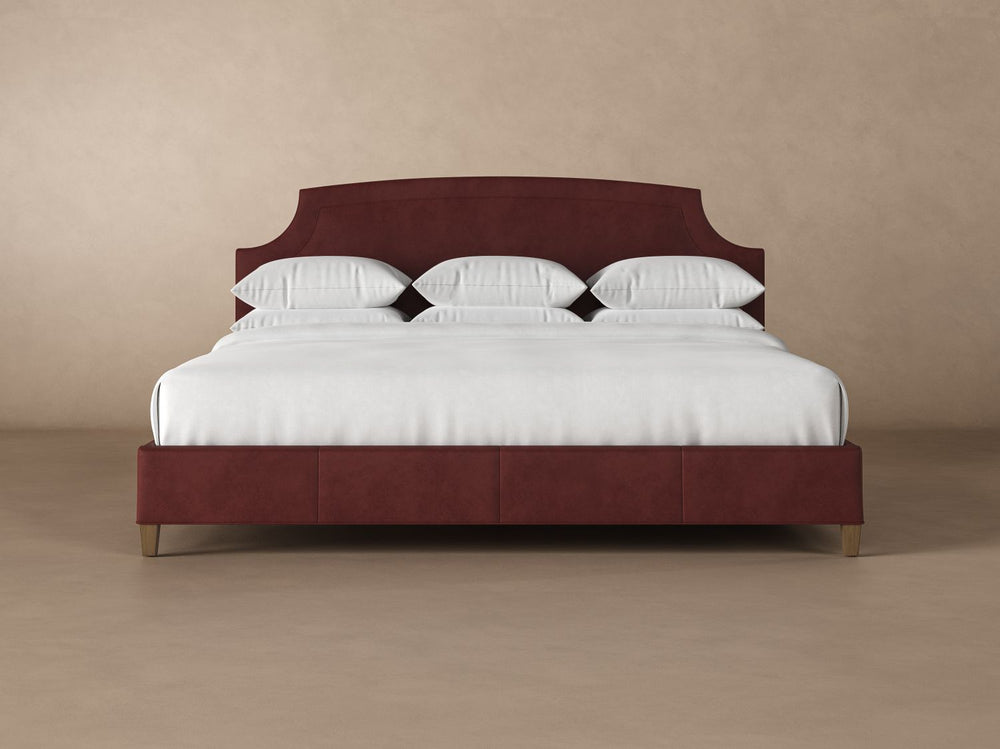 Cordova Leather Bed in Bordeaux #color_bordeaux
