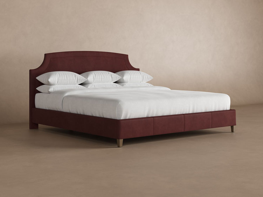 Cordova Leather Bed in Bordeaux #color_bordeaux