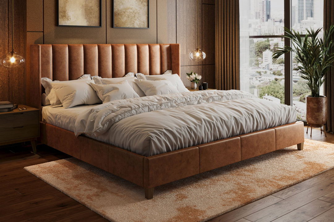 Elias Bed Frame in Cognac#color_cognac