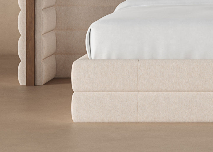 Oatmeal colored Harrison bedframe #color_oatmeal