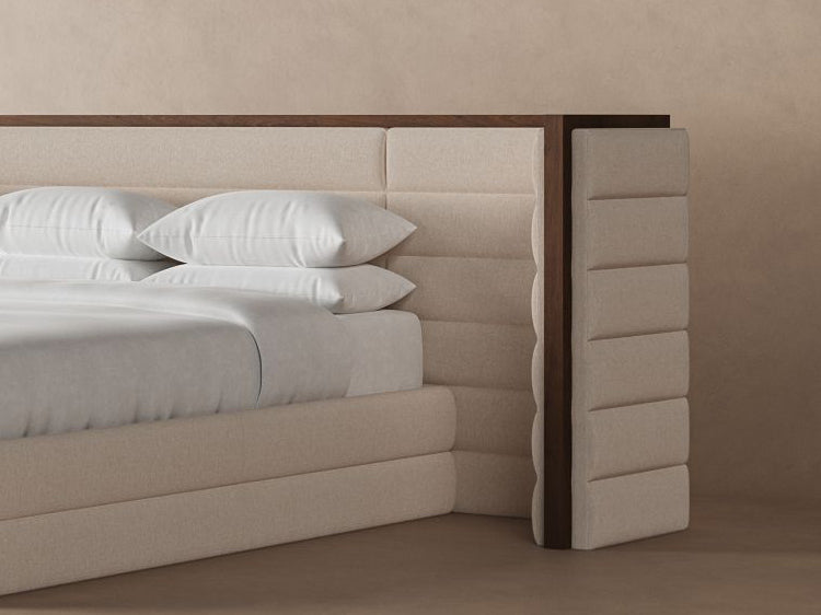 Oatmeal colored Harrison bedframe #color_oatmeal