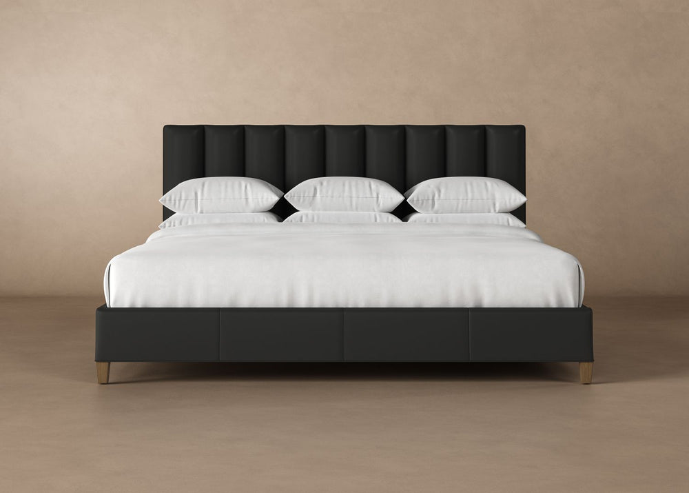 Kenai Leather Bed Frame in jet#color_jet