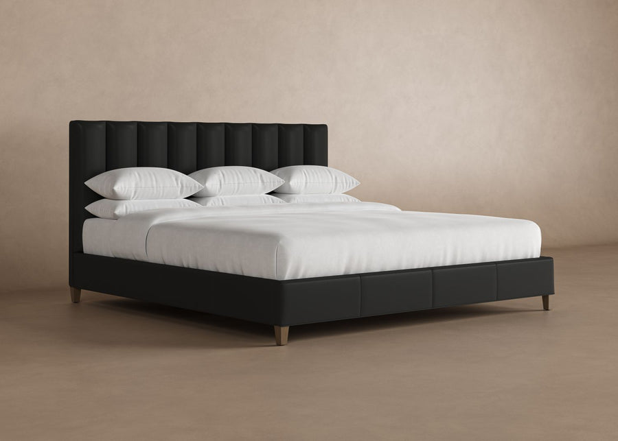 Kenai Leather Bed Frame in jet#color_jet
