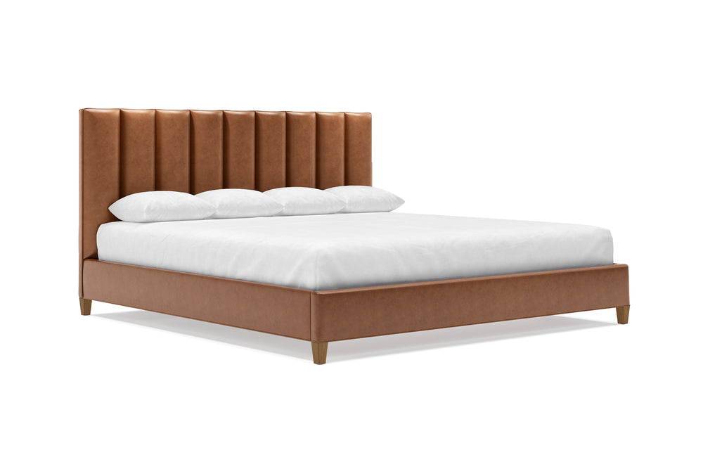 Kenai Leather Bed Frame in Cognac#color_cognac