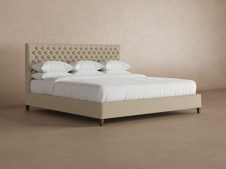 Angled View of Kincaid Bed Frame in Buff#color_buff