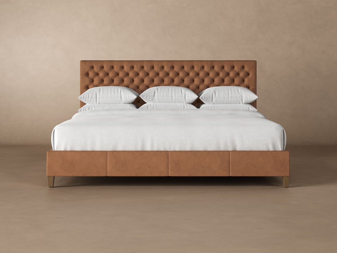 Kincaid Leather Bed Frame in Cognac#color_cognac