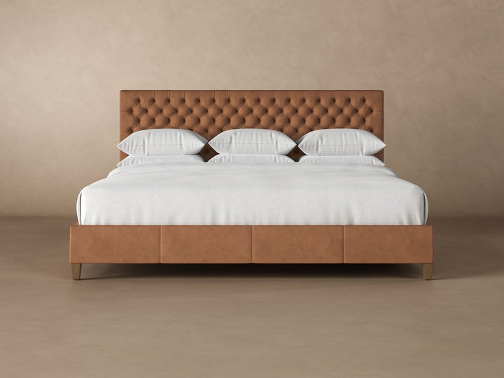 Kincaid Leather Bed Frame in Cognac#color_cognac
