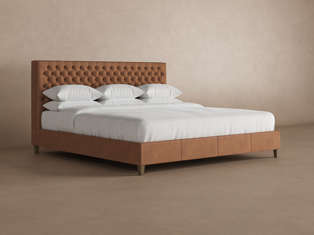 Kincaid Leather Bed Frame in Cognac#color_cognac