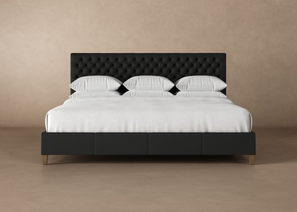 Kincaid Leather Bed Frame in Jet#color_jet