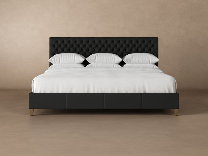 Kincaid Leather Bed Frame in Jet#color_jet
