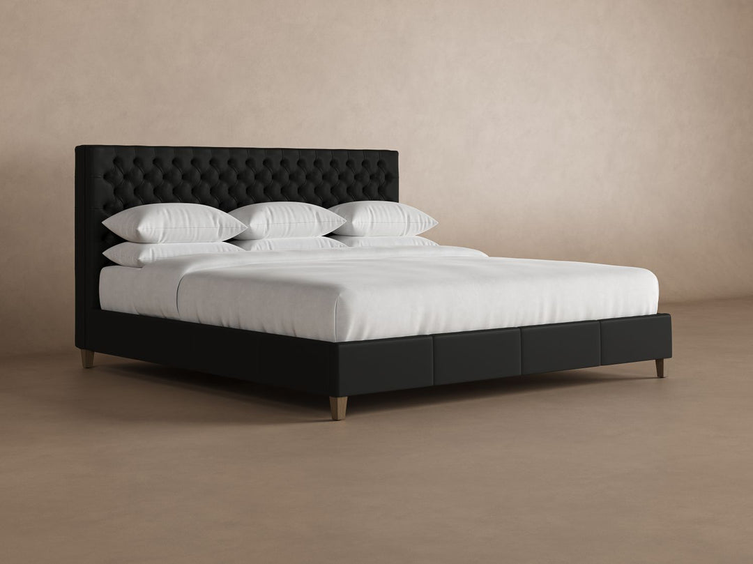 Kincaid Leather Bed Frame in Jet#color_jet