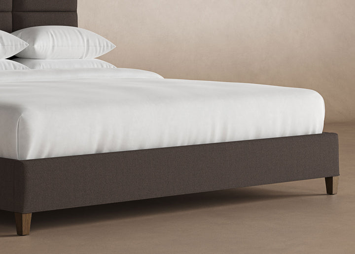 Front View of Marshall Bed Frame in Bark#color_bark