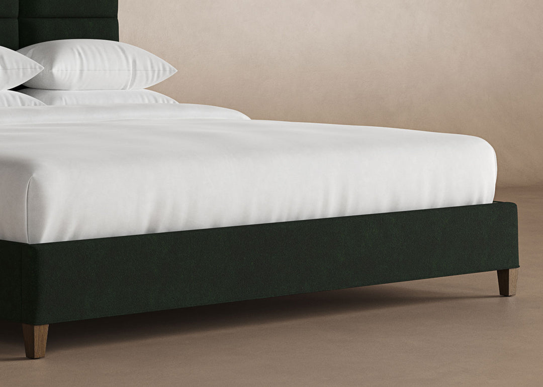 Angled View of Marshall Bed Frame in Emerald#color_emerald
