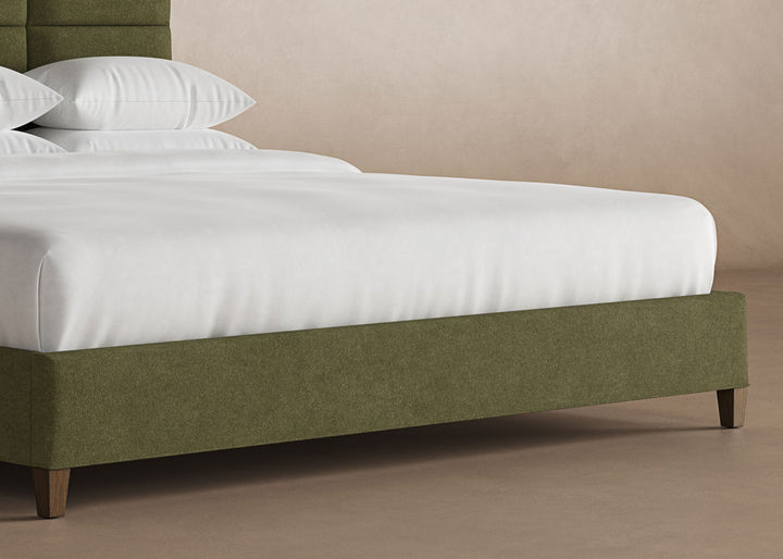 Angled View of Marshall Bed Frame in Moss#color_moss