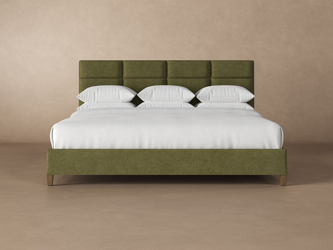 Angled View of Marshall Bed Frame in Moss#color_moss