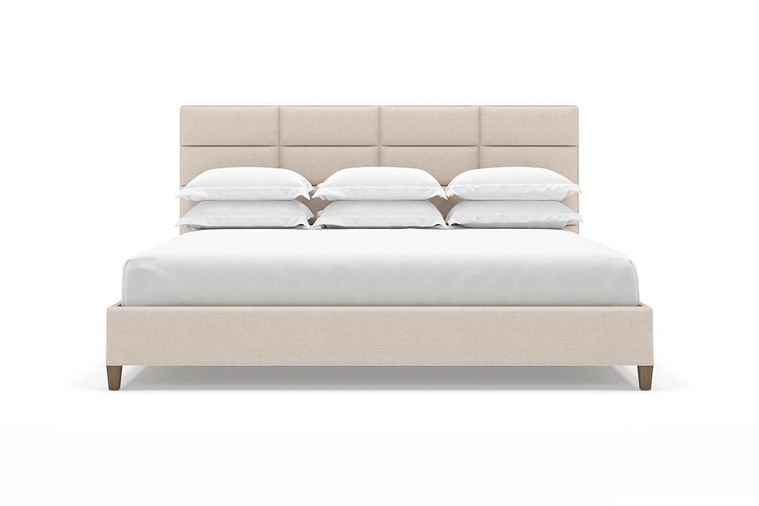 Angled View of Marshall Bed Frame in Oatmeal#color_oatmeal