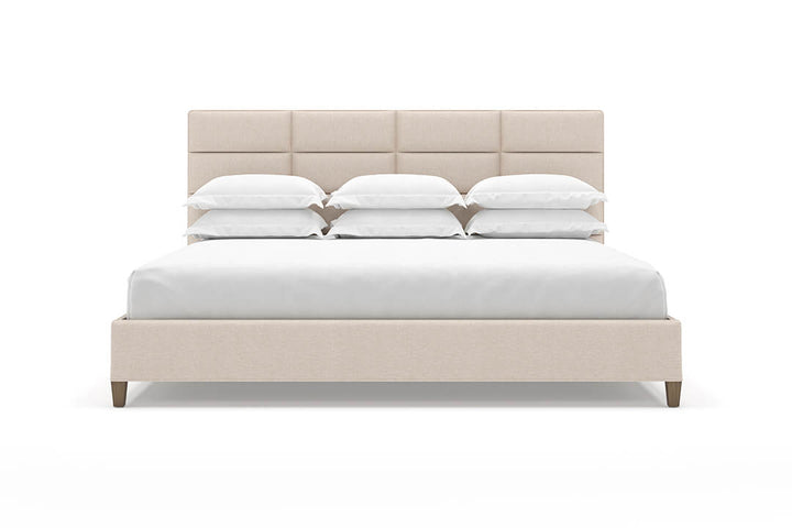 Angled View of Marshall Bed Frame in Oatmeal#color_oatmeal