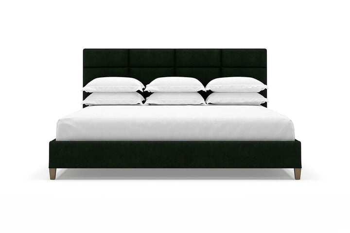 Angled View of Marshall Bed Frame in Emerald#color_emerald
