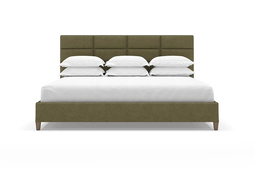 Angled View of Marshall Bed Frame in Moss#color_moss