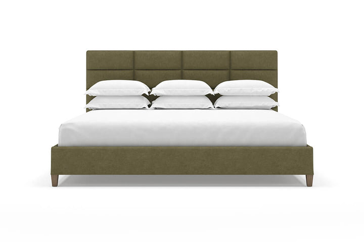 Angled View of Marshall Bed Frame in Moss#color_moss