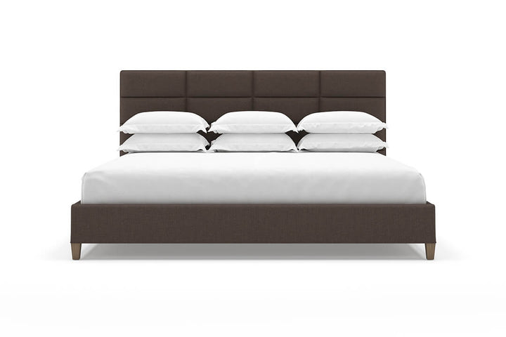 Angled View of Marshall Bed Frame in Bark#color_bark