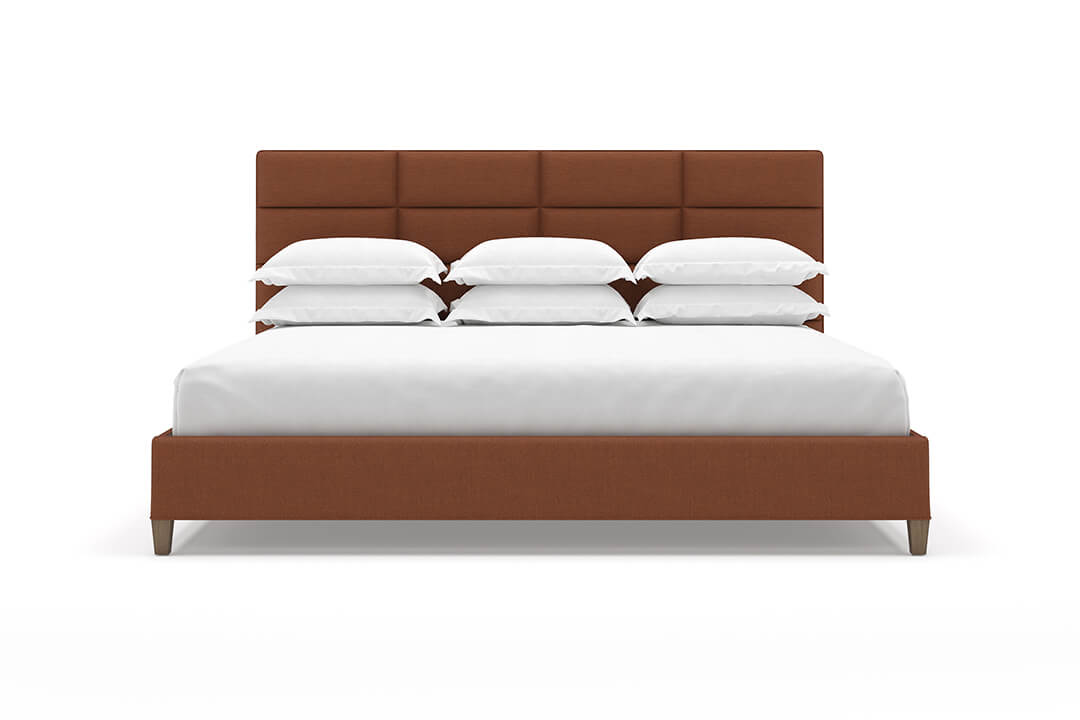 Angled View of Marshall Bed Frame in Clay#color_clay