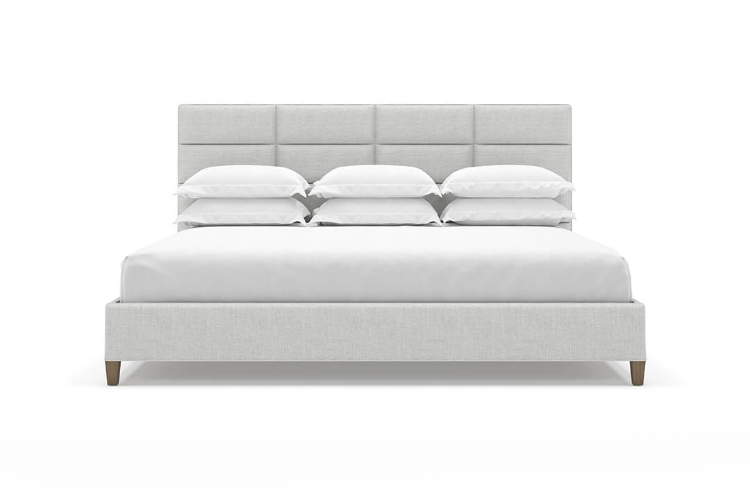 Angled View of Marshall Bed Frame in Dove#color_dove