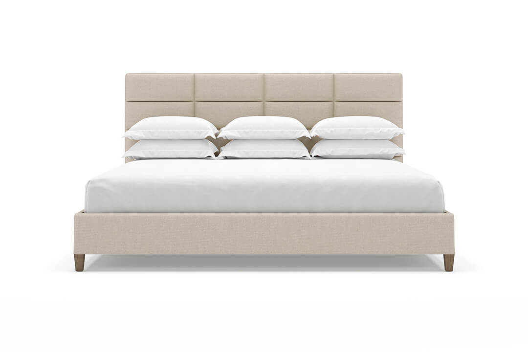 Angled View of Marshall Bed Frame in Flax#color_flax