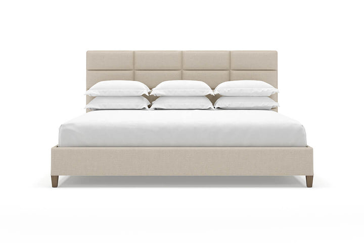 Angled View of Marshall Bed Frame in Flax#color_flax