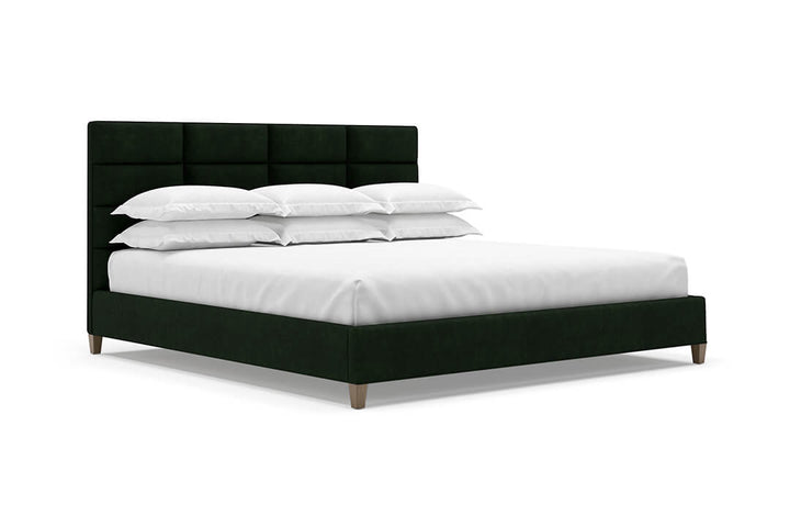 Angled View of Marshall Bed Frame in Emerald#color_emerald