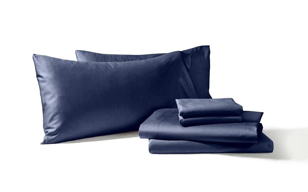 Navy Alaskan King Cotton Sheet Set#color_navy