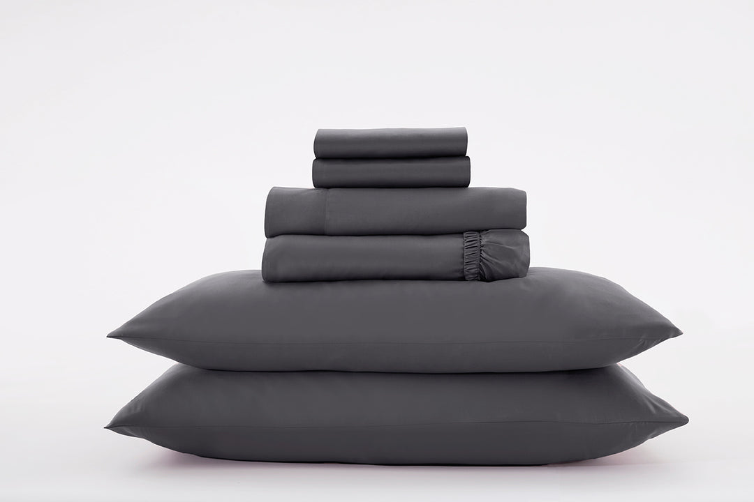 Wyoming King Bamboo Sheet Set#color_monochrome-steel
